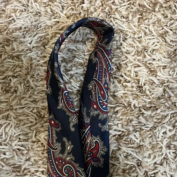 Christian Dior Blue Red & White Paisley All Silk Tie - Picture 11 of 16